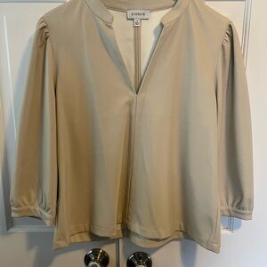 Evereve Women's Cream Vegan Leather Blouse